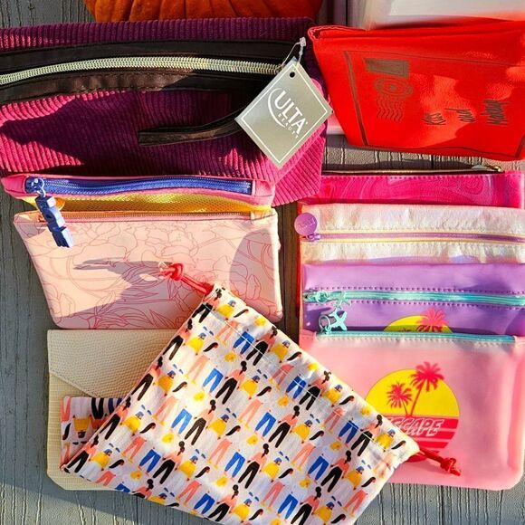 Makeup bag bundle 10 new zip & drawstring bags ipsy & ulta - Picture 4 of 14